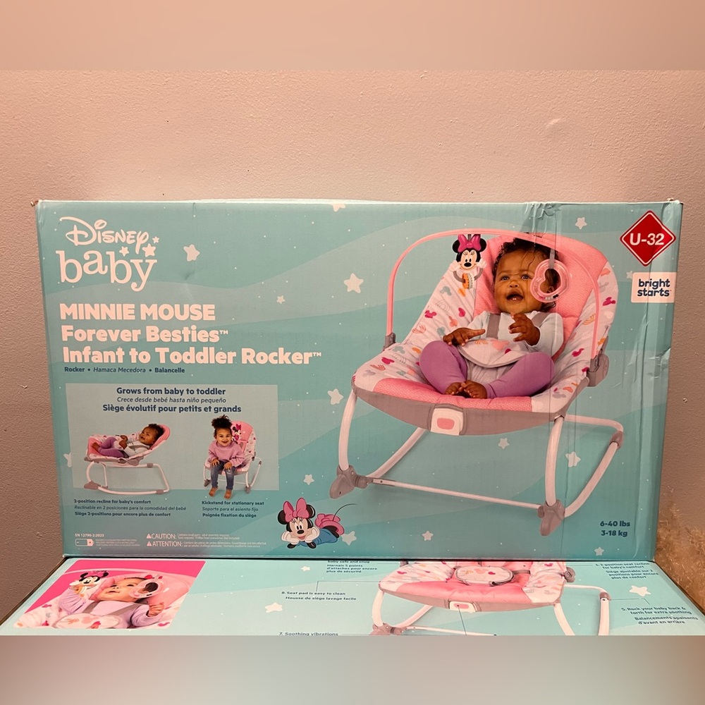 Vibrating Infant & Toddler Baby Rocker Chair, Minnie Mouse by Bright Starts